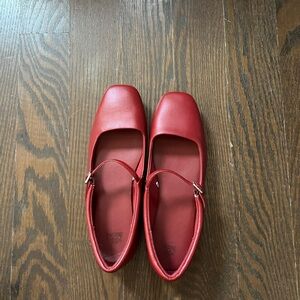 New Red Mary Jane Flats
